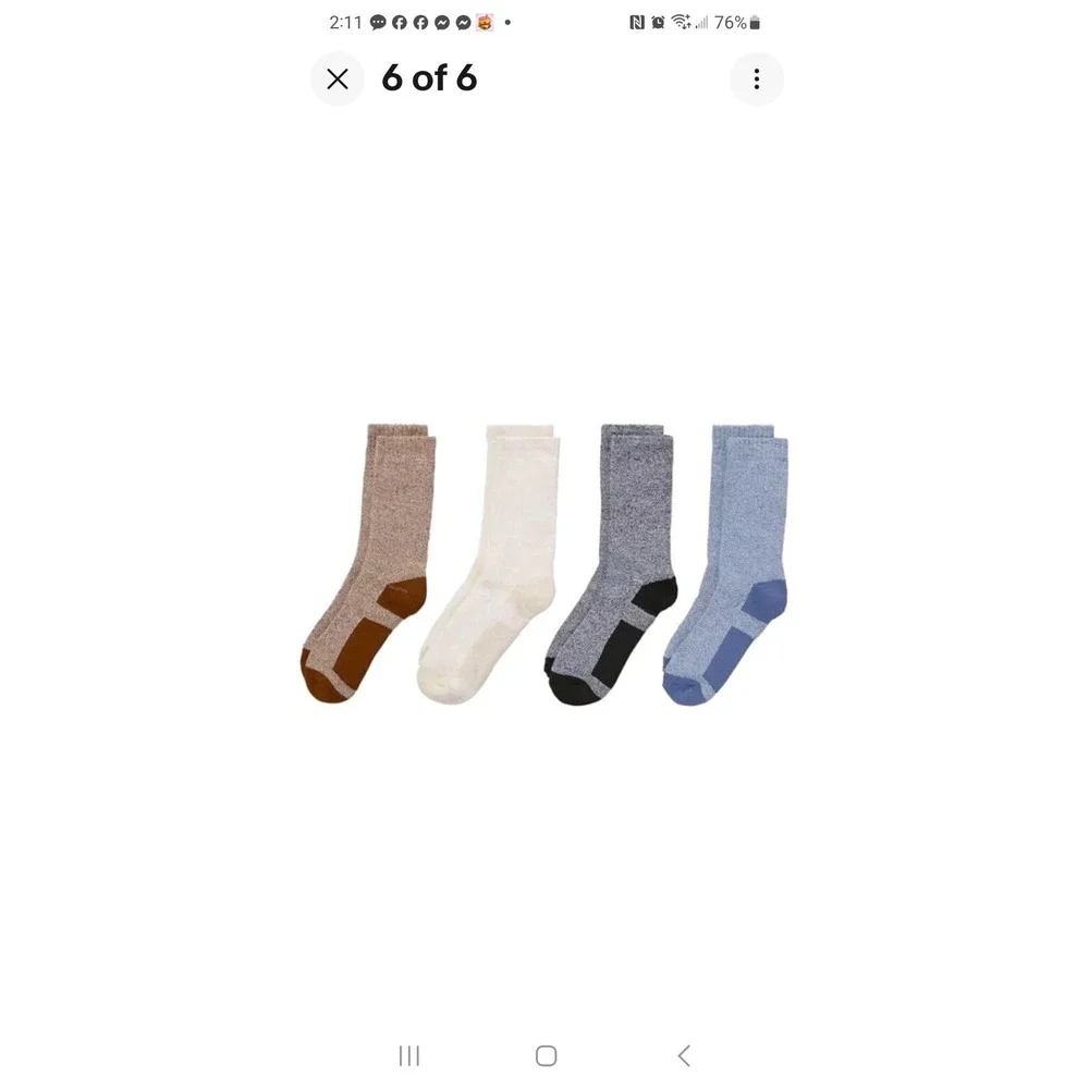 Alpine Design Performance Hiker Hiking Crew Socks - 4 Pack Size Large Men's 9-12
